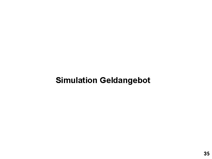 Simulation Geldangebot 35 