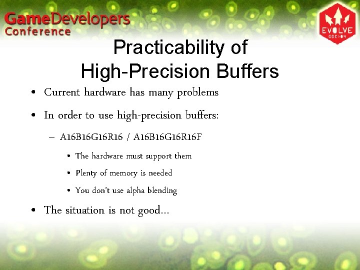 Practicability of High-Precision Buffers • Current hardware has many problems • In order to Practicability of High-Precision Buffers • Current hardware has many problems • In order to