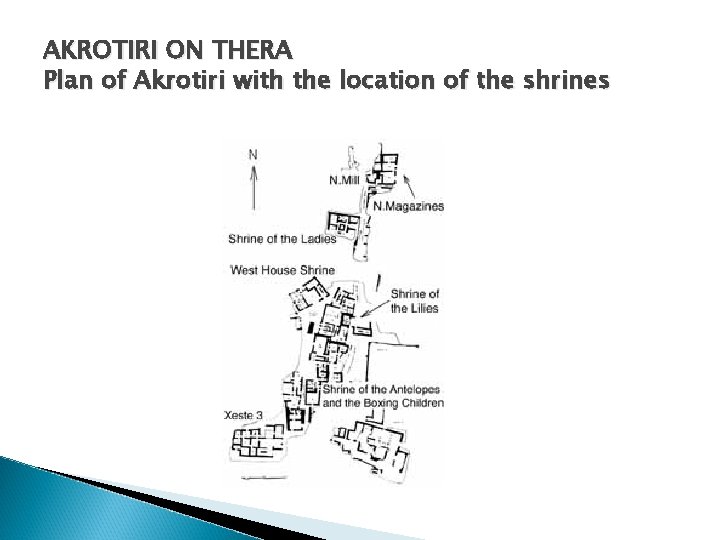 AKROTIRI ON THERA Plan of Akrotiri with the location of the shrines AKROTIRI ON THERA Plan of Akrotiri with the location of the shrines