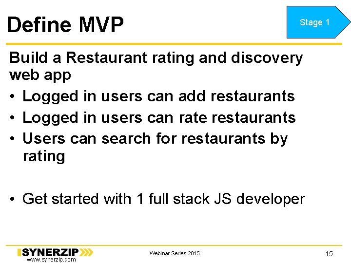 Define MVP Stage 1 Build a Restaurant rating and discovery web app • Logged Define MVP Stage 1 Build a Restaurant rating and discovery web app • Logged