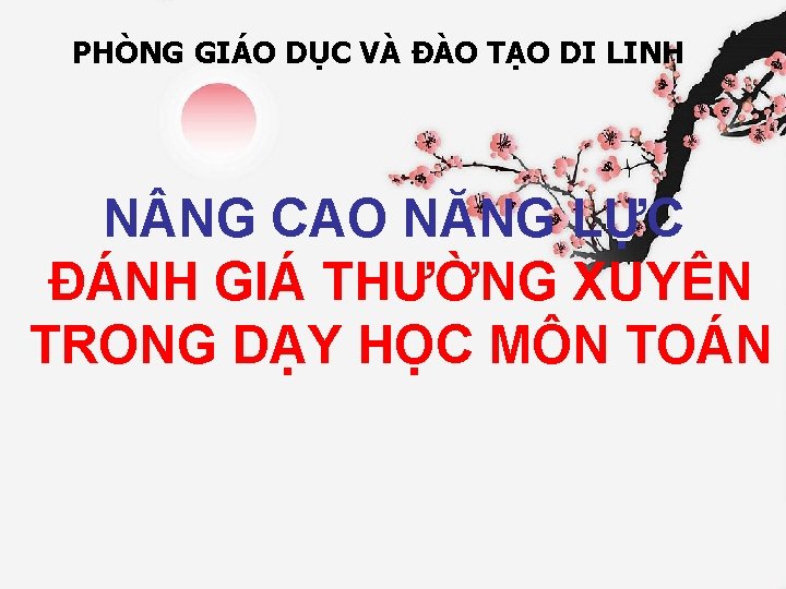 PHÒNG GIÁO DỤC VÀ ĐÀO TẠO DI LINH N NG CAO NĂNG LỰC ĐÁNH