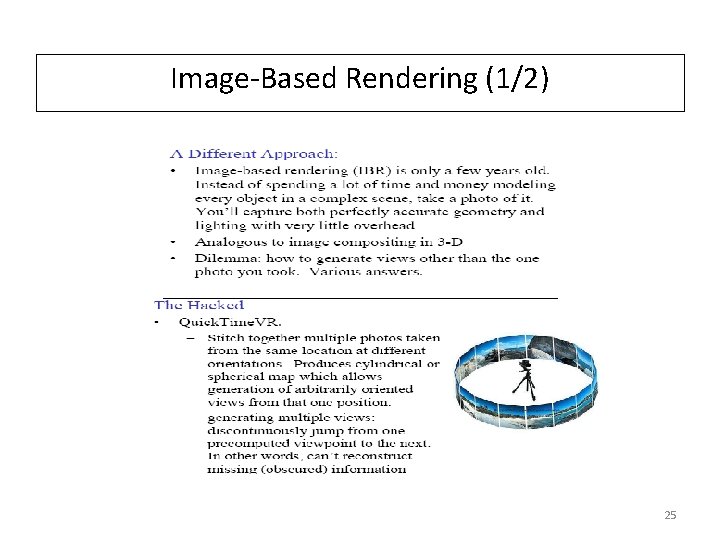 Image-Based Rendering (1/2) 25 