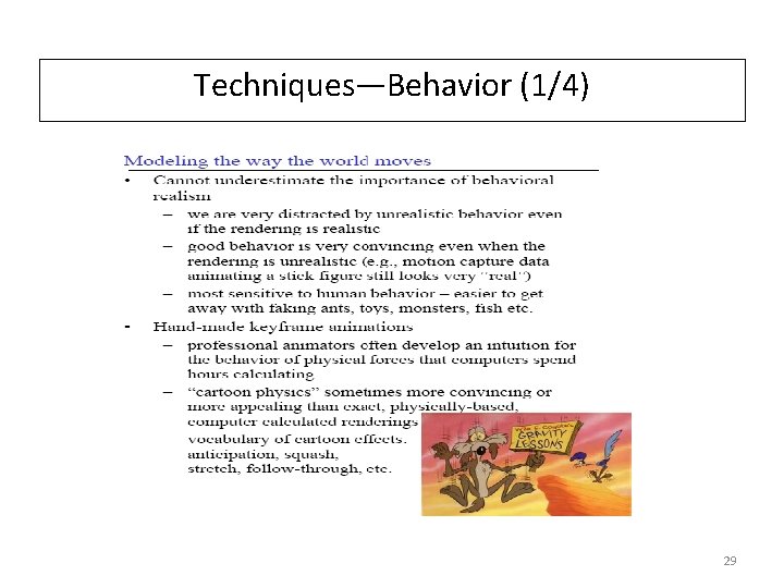 Techniques—Behavior (1/4) 29 