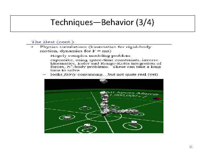 Techniques—Behavior (3/4) 31 