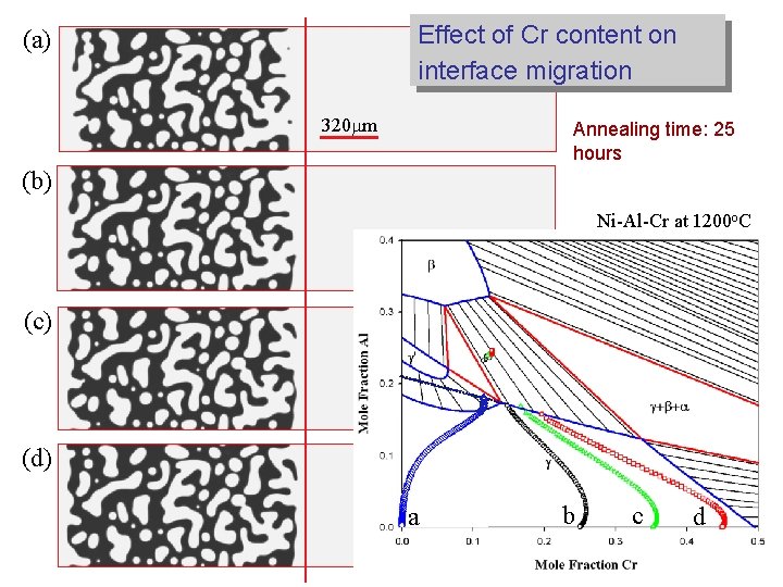 Effect of Cr content on interface migration (a) 320 m Annealing time: 25 hours Effect of Cr content on interface migration (a) 320 m Annealing time: 25 hours