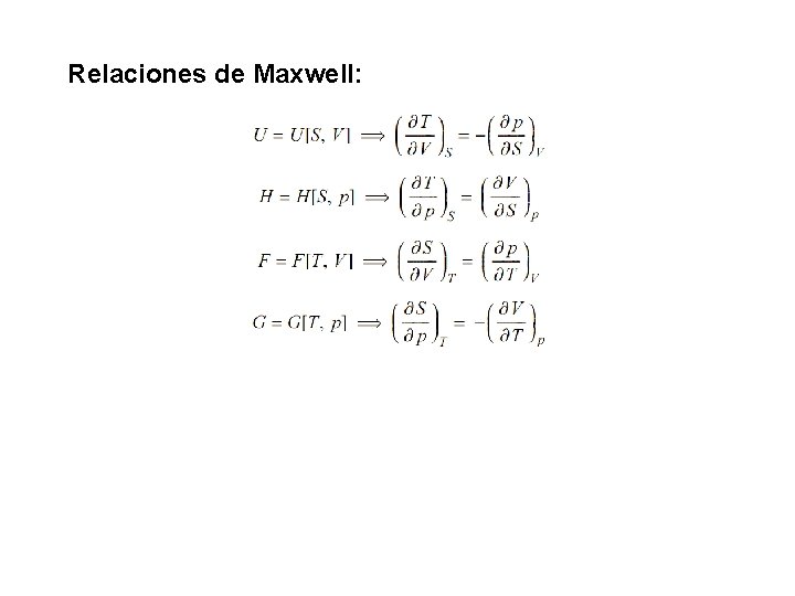 Relaciones de Maxwell: 