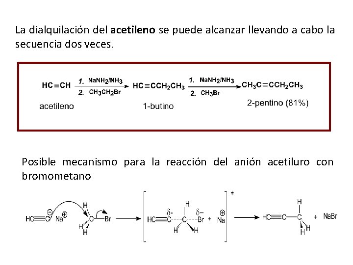 La dialquilación del acetileno se puede alcanzar llevando a cabo la secuencia dos veces.