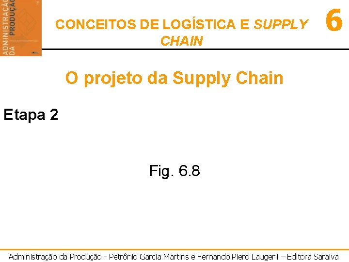 CONCEITOS DE LOGÍSTICA E SUPPLY CHAIN 6 O projeto da Supply Chain Etapa 2