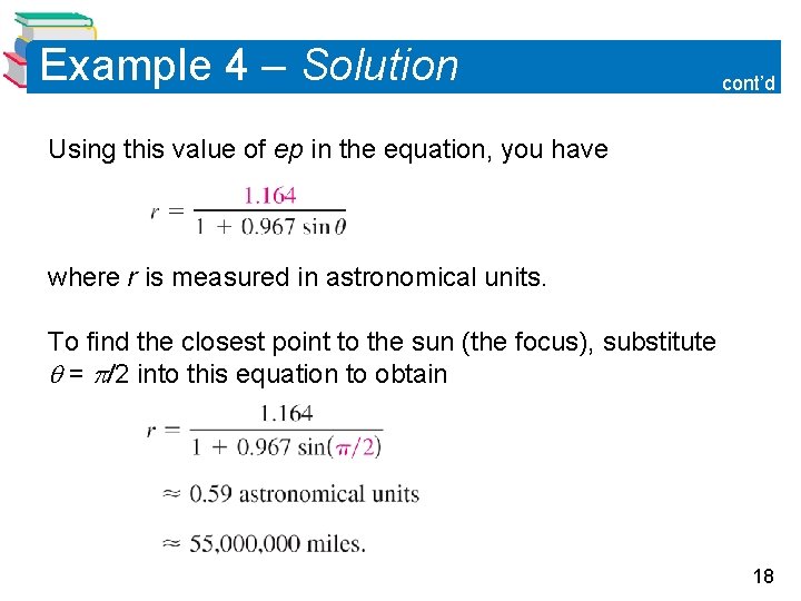 Example 4 – Solution cont’d Using this value of ep in the equation, you