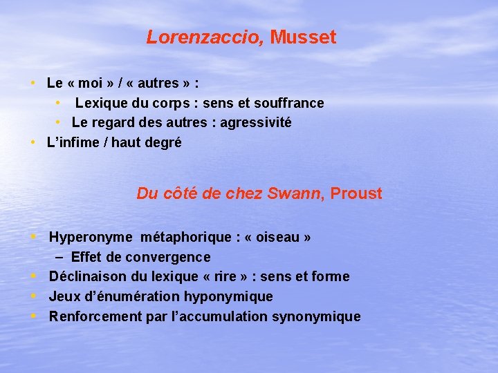 Lorenzaccio, Musset • Le « moi » / « autres » : • Lexique Lorenzaccio, Musset • Le « moi » / « autres » : • Lexique