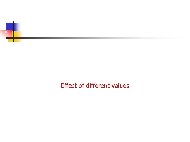 FTP Effect of different values 