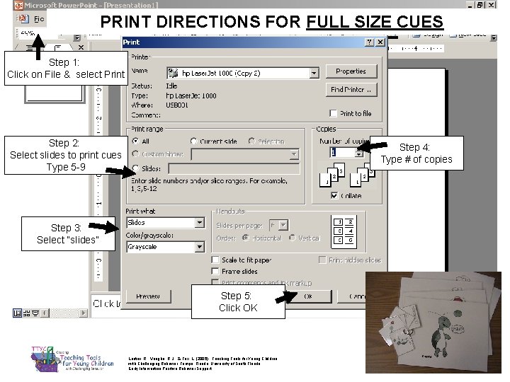 PRINT DIRECTIONS FOR FULL SIZE CUES Step 1: Click on File & select Print