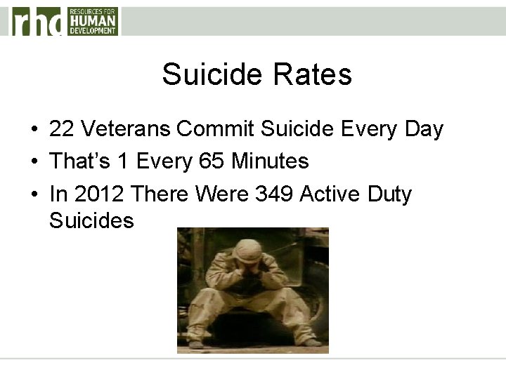  Suicide Rates • 22 Veterans Commit Suicide Every Day • That’s 1 Every