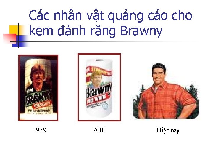 Các nhân vật quảng cáo cho kem đánh răng Brawny 1979 2000 Hiện nay