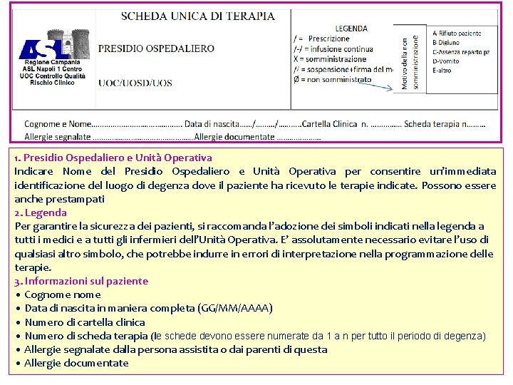 1. Presidio Ospedaliero e Unità Operativa Indicare Nome del Presidio Ospedaliero e Unità Operativa 1. Presidio Ospedaliero e Unità Operativa Indicare Nome del Presidio Ospedaliero e Unità Operativa