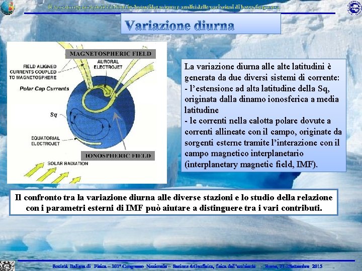 Osservatori geomagnetici italiani in Antartide: misure e analisi delle variazioni di bassa frequenza La