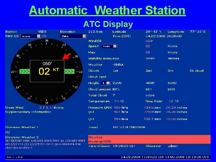 Automatic Weather Station ATC Display 