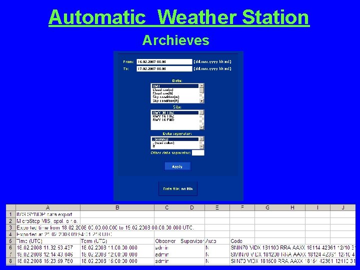 Automatic Weather Station Archieves 