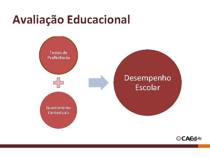 Avaliação Educacional Testes de Proficiência Desempenho Escolar Questionários Contextuais Avaliação Educacional Testes de Proficiência Desempenho Escolar Questionários Contextuais