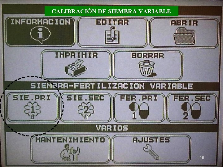CALIBRACIÓN DE SIEMBRA VARIABLE 10 