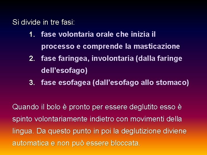 Si divide in tre fasi: 1. fase volontaria orale che inizia il processo e