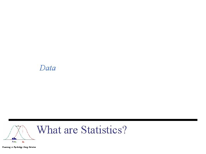 Data What are Statistics? Reasoning in Psychology Using Statistics 