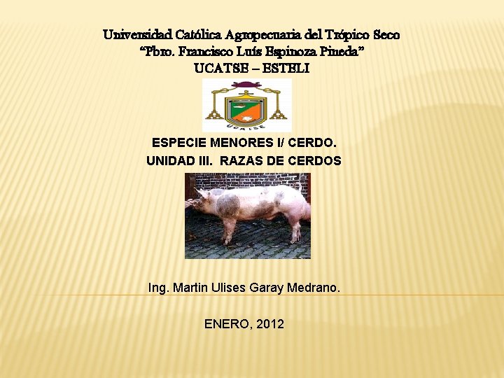 Universidad Católica Agropecuaria del Trópico Seco “Pbro. Francisco Luís Espinoza Pineda” UCATSE – ESTELI