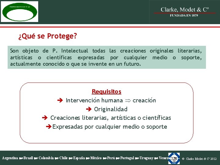 ¿Qué se Protege? Son objeto de P. Intelectual todas las creaciones originales literarias, artísticas ¿Qué se Protege? Son objeto de P. Intelectual todas las creaciones originales literarias, artísticas