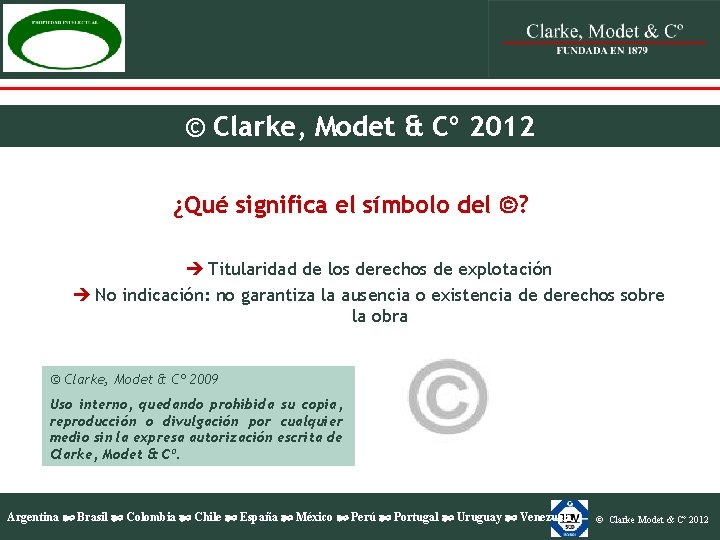 © Clarke, Modet & Cº 2012 ¿Qué significa el símbolo del ? è Titularidad © Clarke, Modet & Cº 2012 ¿Qué significa el símbolo del ? è Titularidad