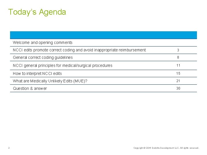 Today’s Agenda Welcome and opening comments 2 NCCI edits promote correct coding and avoid