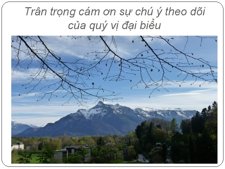 Trân trọng cám ơn sự chú ý theo dõi của quý vị đại biểu