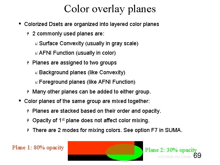Color overlay planes • Colorized Dsets are organized into layered color planes 2 commonly