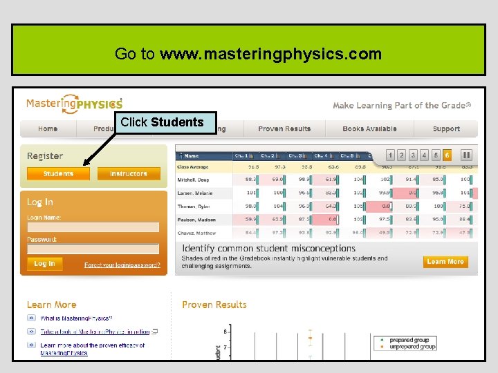 Go to www. masteringphysics. com Click Students 