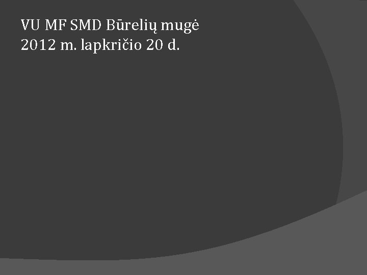 VU MF SMD Būrelių mugė 2012 m. lapkričio 20 d. 