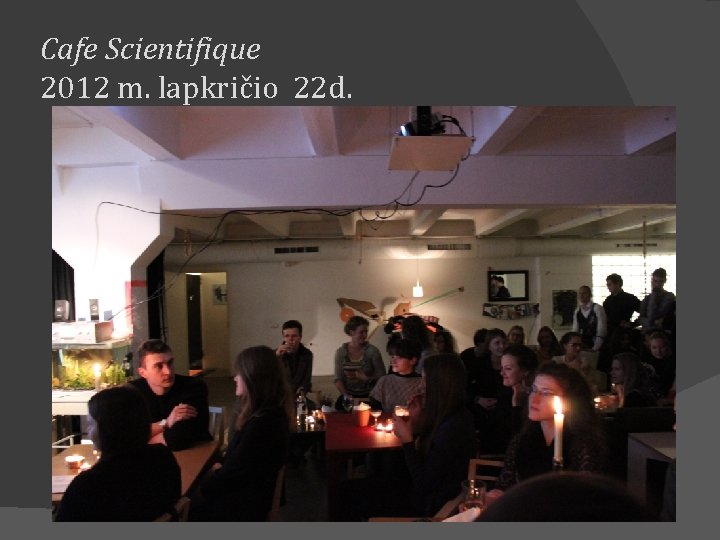 Cafe Scientifique 2012 m. lapkričio 22 d. 