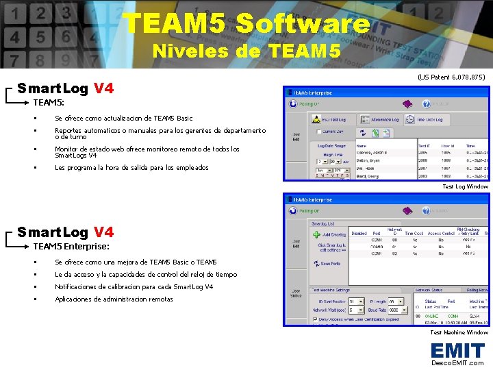 TEAM 5 Software Niveles de TEAM 5 Smart. Log V 4 (US Patent 6,