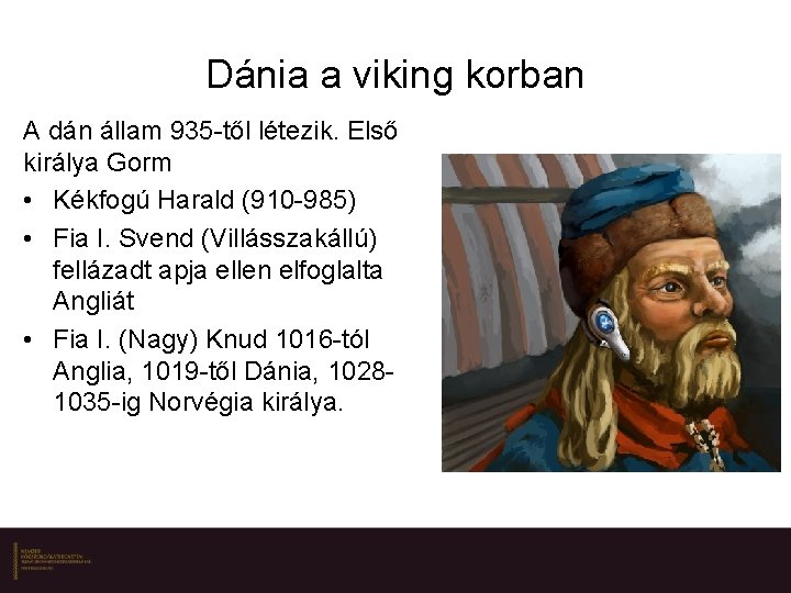 Dánia a viking korban A dán állam 935 -től létezik. Első királya Gorm •