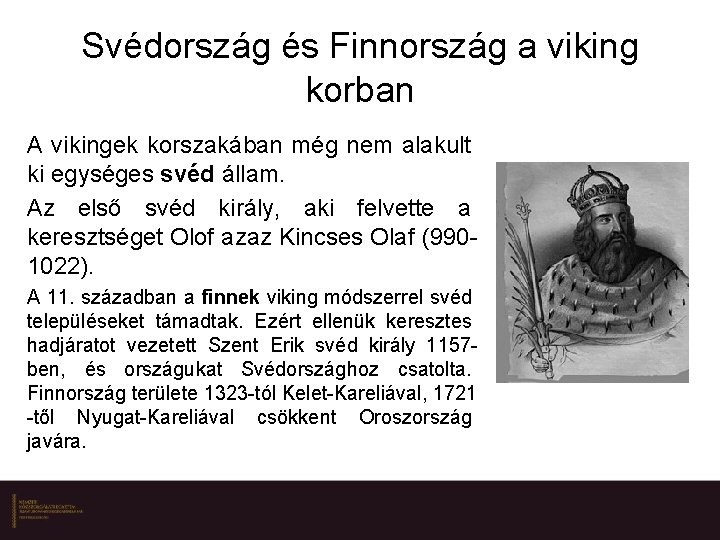Svédország és Finnország a viking korban A vikingek korszakában még nem alakult ki egységes