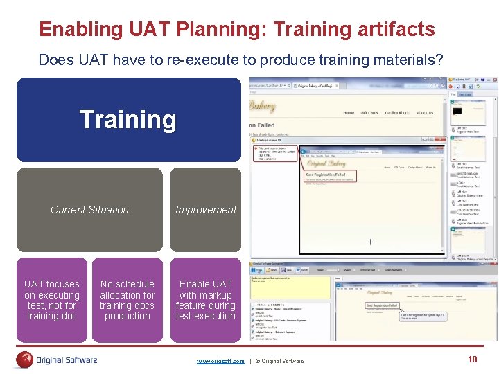 Enabling UAT Planning: Training artifacts Does UAT have to re-execute to produce training materials?