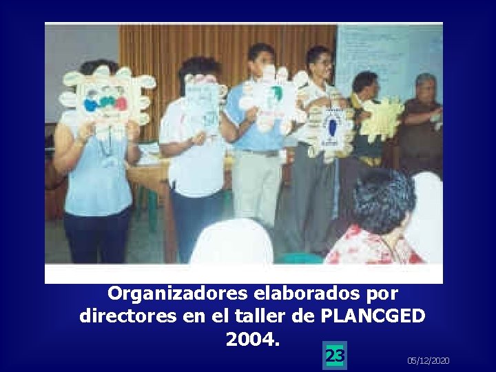 Organizadores elaborados por directores en el taller de PLANCGED 2004. 23 05/12/2020 