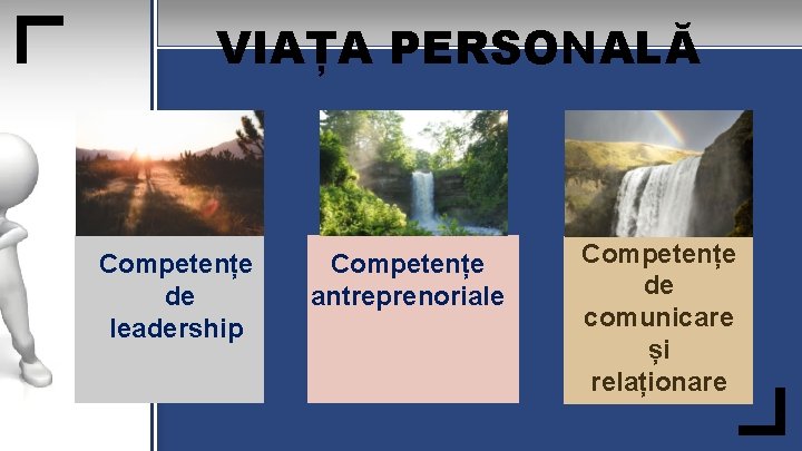 VIAȚA PERSONALĂ Competențe de leadership Competențe antreprenoriale Competențe de comunicare și relaționare 