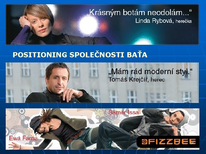 POSITIONING SPOLEČNOSTI BAŤA 24 POSITIONING SPOLEČNOSTI BAŤA 24