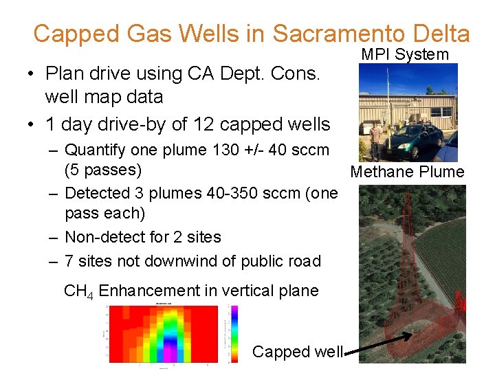 Capped Gas Wells in Sacramento Delta • Plan drive using CA Dept. Cons. well