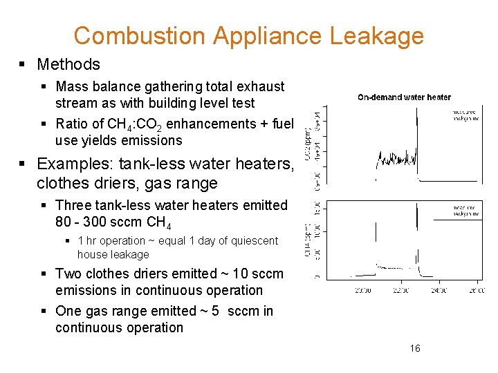 Combustion Appliance Leakage § Methods § Mass balance gathering total exhaust stream as with