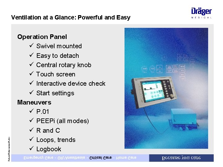 Datum/Dateinamen/Autor Ventilation at a Glance: Powerful and Easy Operation Panel ü Swivel mounted ü