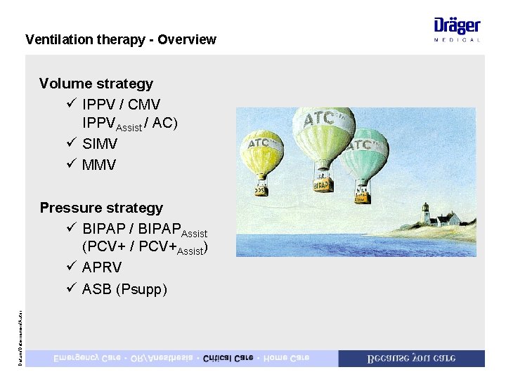 Ventilation therapy - Overview Volume strategy ü IPPV / CMV IPPVAssist / AC) ü