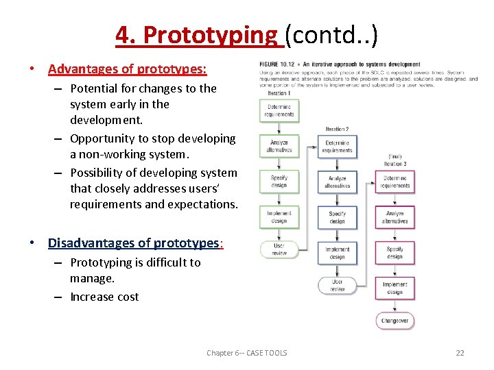 4. Prototyping (contd. . ) • Advantages of prototypes: – Potential for changes to
