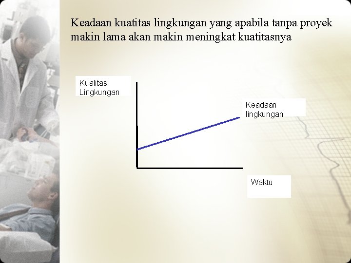 Keadaan kuatitas lingkungan yang apabila tanpa proyek makin lama akan makin meningkat kuatitasnya Kualitas