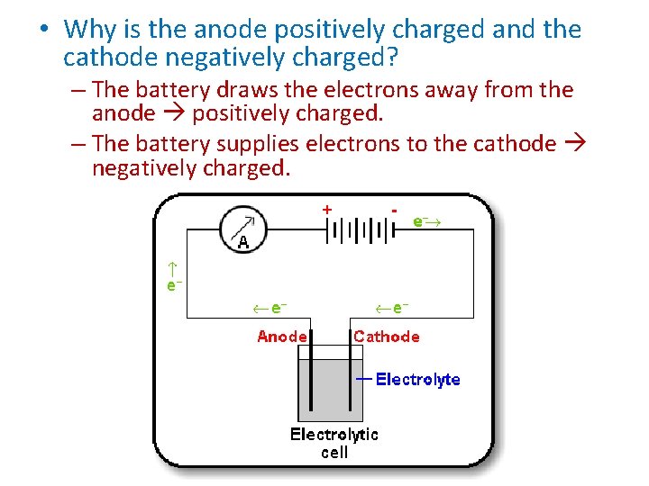  • Why is the anode positively charged and the cathode negatively charged? –