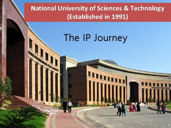 National University of Sciences & Technology (Established in 1991) The IP Journey 5 